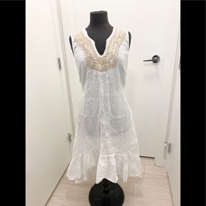 Golden V collar dress L